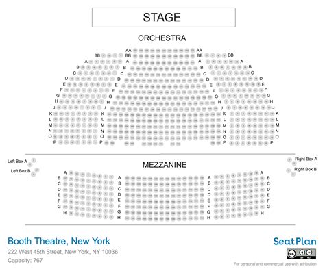 Booth Theater Seating Chart