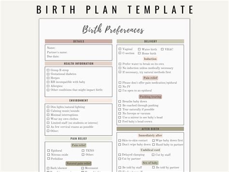 Borth Plan Template