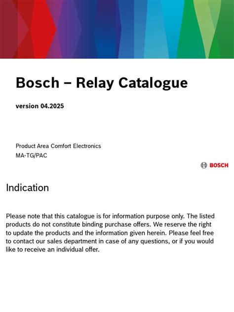 Bosch Relay Catalogue