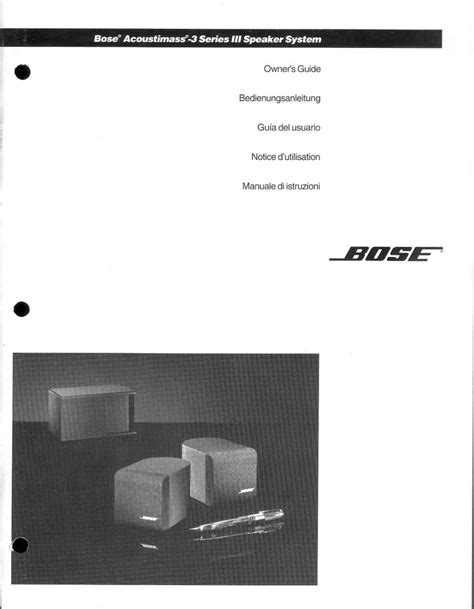 Bose Acoustimass 3 Series Iii User Manual