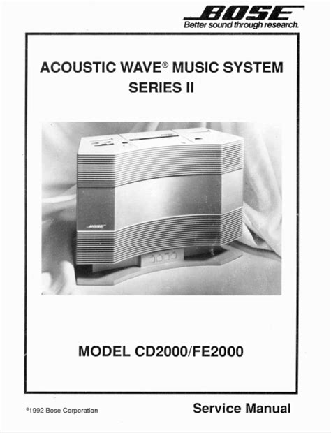 Bose Cd2000 Fe2000 Service Manual Download