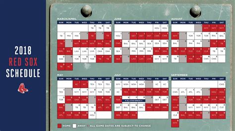 Boston Red Sox Printable Spring Training Schedule