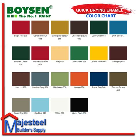 Boysen Paint Color Chart