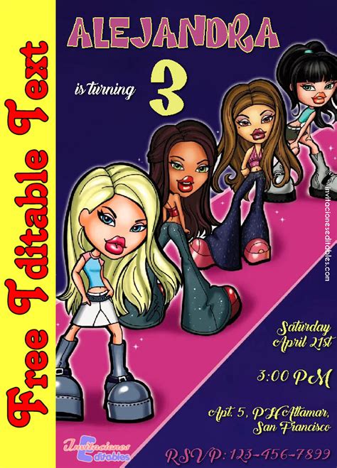 Bratz Invitation Template Free