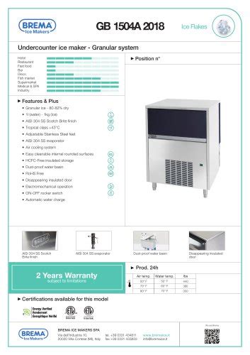Brema Ice Makers Catalogue: Your Guide to Crystal-Clear Ice