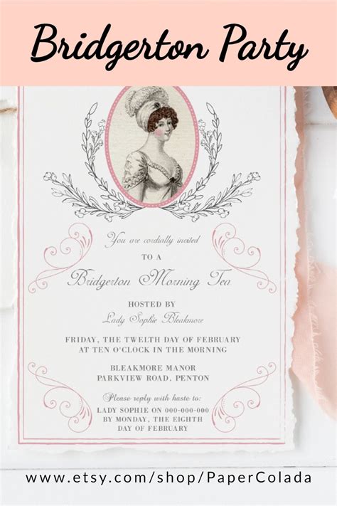Bridgerton Invitation Template