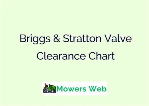 Briggs & Stratton Valve Clearance Chart