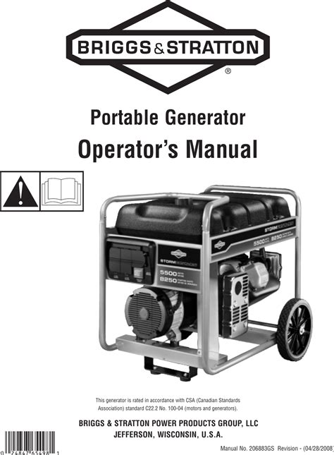 Briggs And Stratton Generator Manual