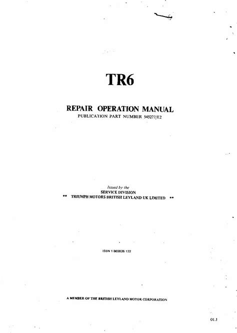 British Leyland Triumph Tr6 Service Repair Pdf Manual 1969 1976