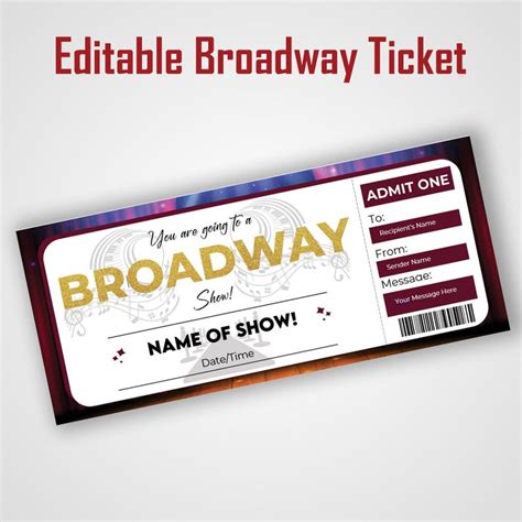 Broadway Ticket Template