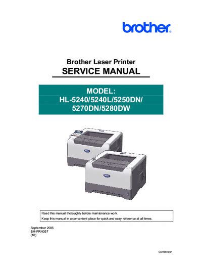 Brother Hl 5240 Hl 5250dn Hl 5270dn Hl 5280dw Service Repair Manual Download