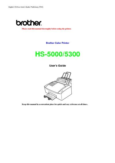 Brother Hs 5000 Hs 5300 Service Repair Manual