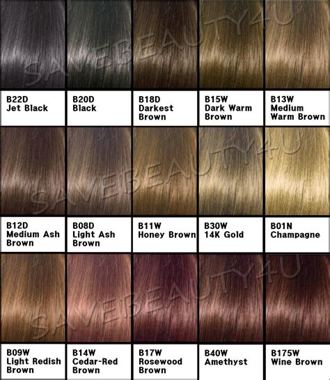 Brown Clairol Hair Color Chart