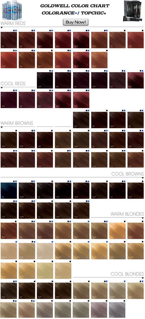 Brown Goldwell Color Chart