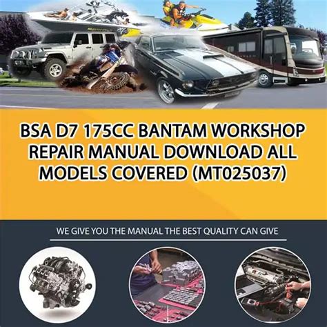Bsa D7 175cc Bantam Service Repair Manual