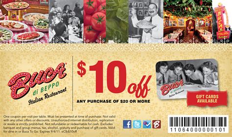 Buca Di Beppo Coupon Printable