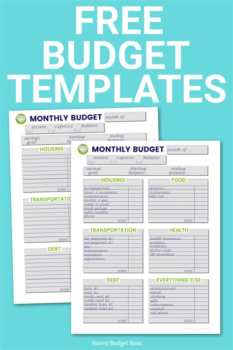Budget Categories Template