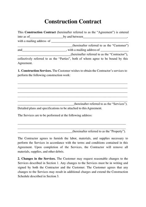 Building Contracts Template