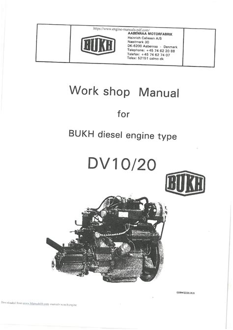 Bukh Dv10 Dv20 Engine Service Repair Workshop Manual