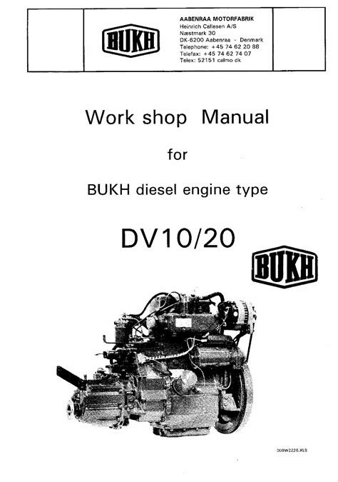 Bukh Dv10 Dv20 Engine Workshop Repair Service Manual Pdf