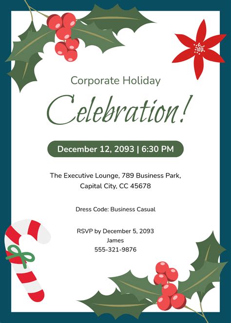 Business Holiday Party Invitation Template