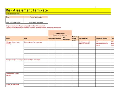 Business Risk Assessment Template