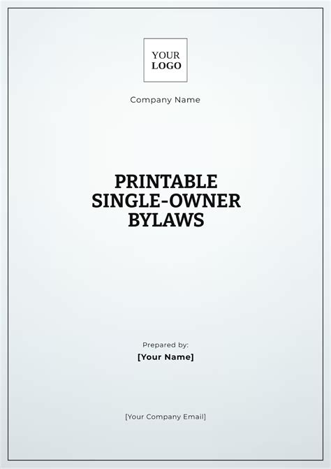 Bylaws Template Free