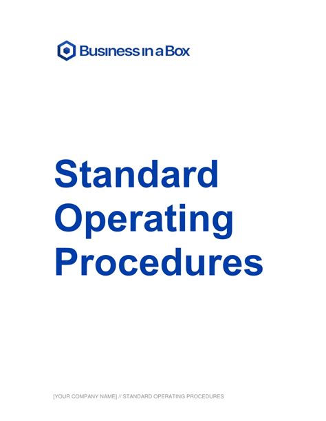 Cafe Standard Operating Procedure Manual