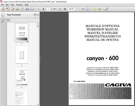 Cagiva Canyon 1996 2000 Workshop Service Manual Pdf