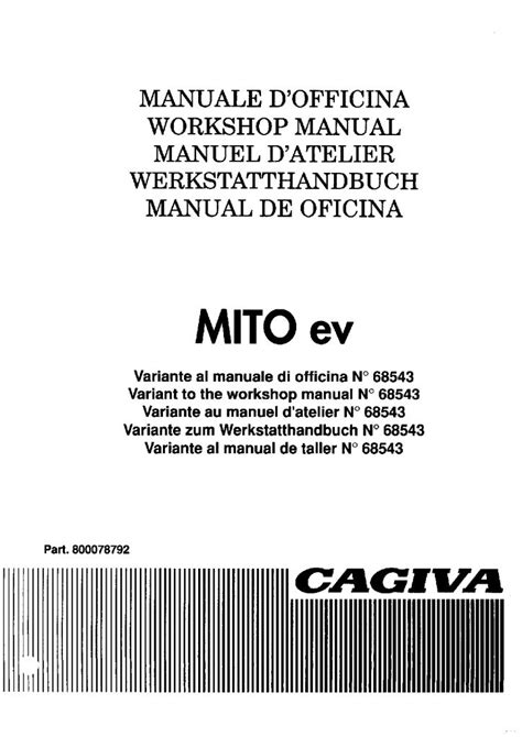 Cagiva Mito Ev 1994 Service Repair Workshop Manual