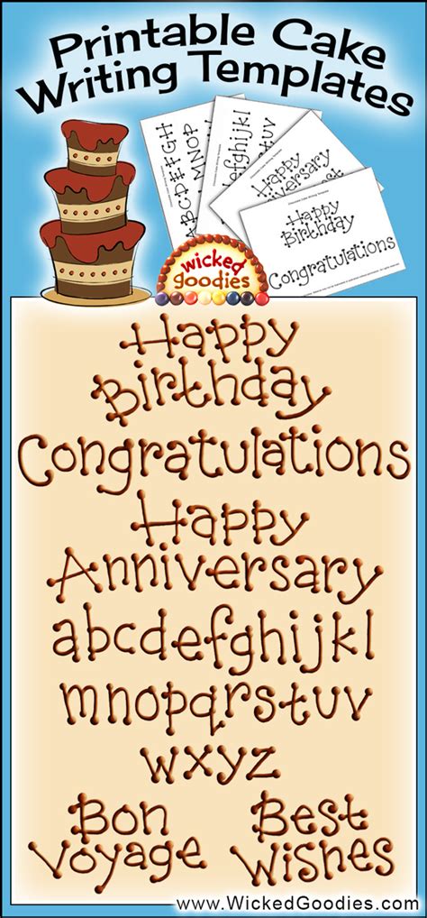 Cake Writing Font Templates
