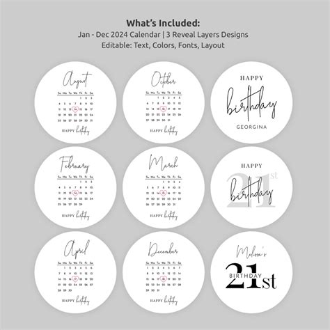 Calendar Cake Template