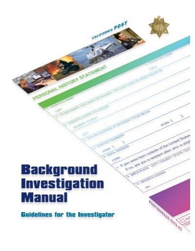 California Post Background Investigation Manual