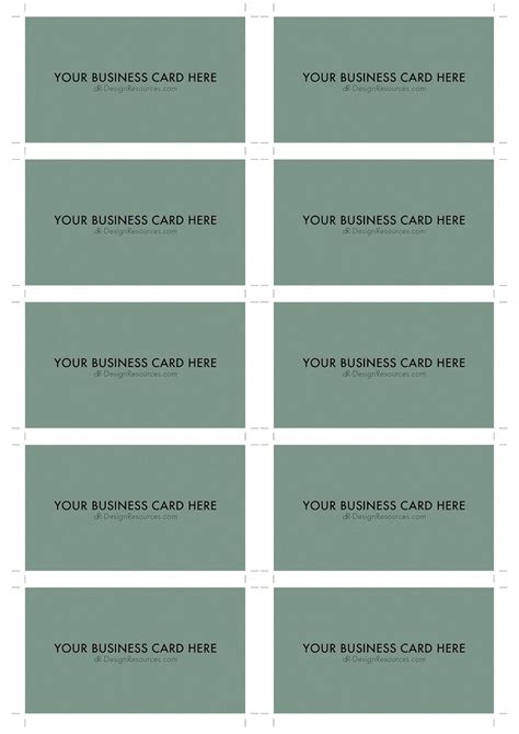 Calling Card Size Template