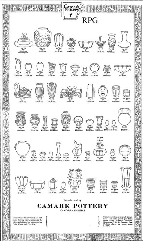 Camark Pottery Catalog