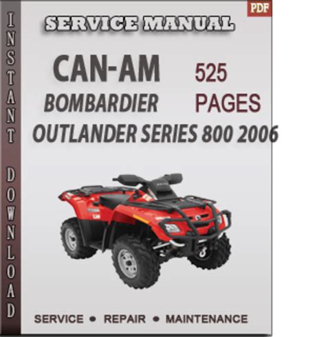 Can Am Bombardier Outlander Max Series 400 800 Service Repair Workshop Manual 2006 2008