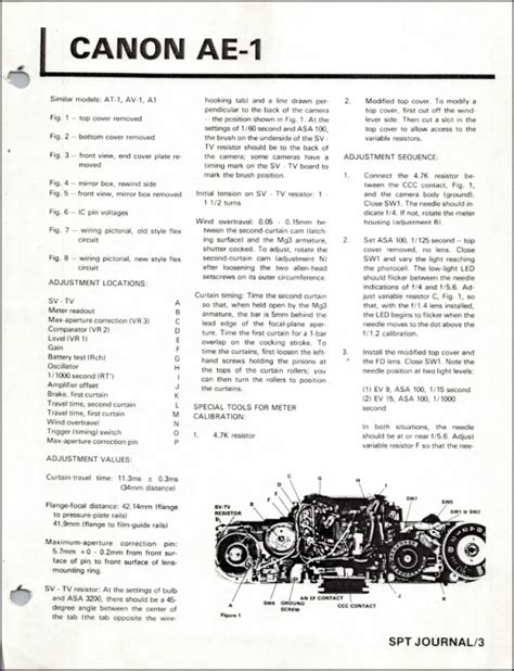 Canon Ae 1 Camera Service Repair Manual