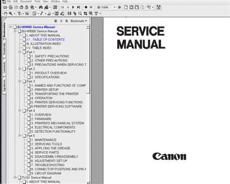 Canon Bj W9000 Printer Service And Repair Manual