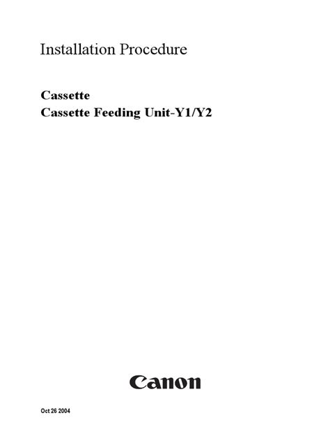 Canon Cassette Feeding Unit Y1 Y2 Y3 Service Manual