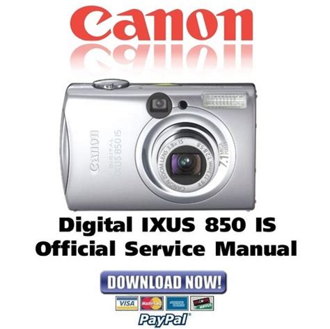 Canon Digital Ixus 850 Is Service Manual Repair Guide