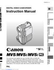 Canon Dm Mv5e Dm Mv5i Mc E And Dm Mv5i E Video Camera Service Manual