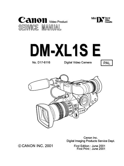 Canon Dm Xl1s E Digital Video Camera Service Repair Workshop Manual Download