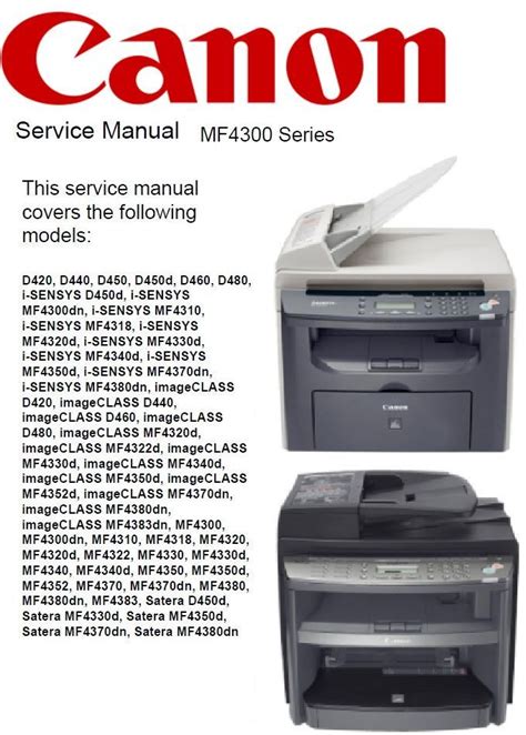 Canon Imageclass Mf4300 Series Printer Service Manual Parts Catalog Circuit Diagram