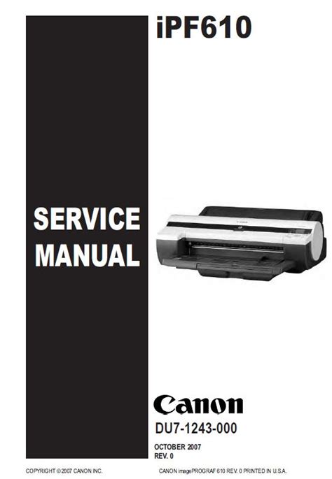 Canon Imageprograf Ipf610 Service Manual