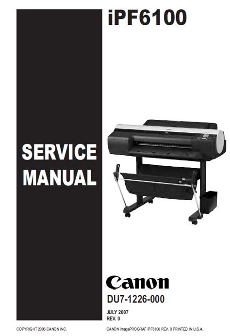 Canon Imageprograf Ipf6100 Service Manual