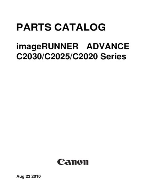 Canon Imagerunner Advance C2030 Series Service Manual Parts Catalog