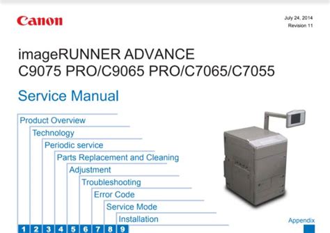 Canon Imagerunner Advance C9075 Pro Service And Parts Manual