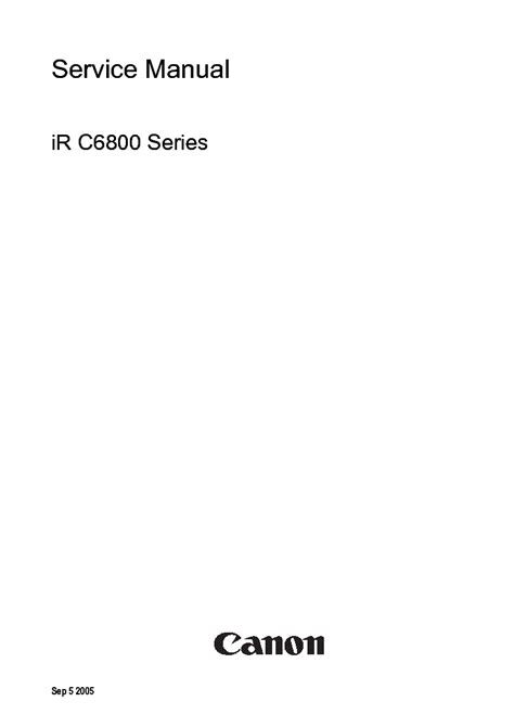 Canon Ir C6800 Series Service Manual