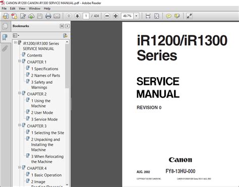 Canon Ir1200 Ir1300 Series Service Manual Parts Catalog Service Bulletin