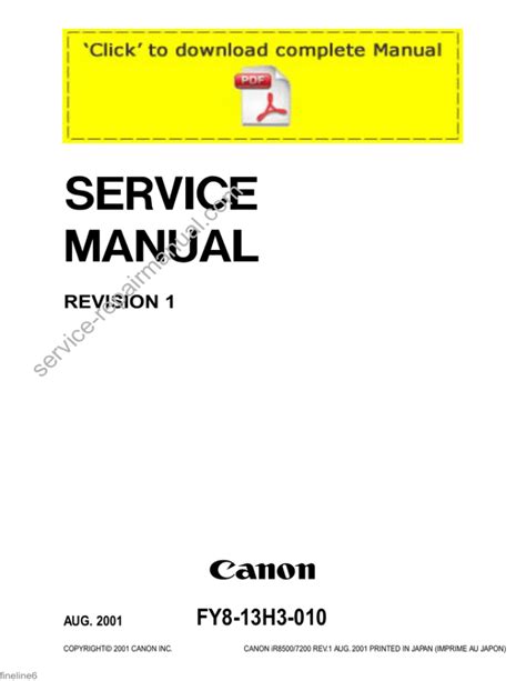 Canon Ir7200 Copier Service And Repair Manual